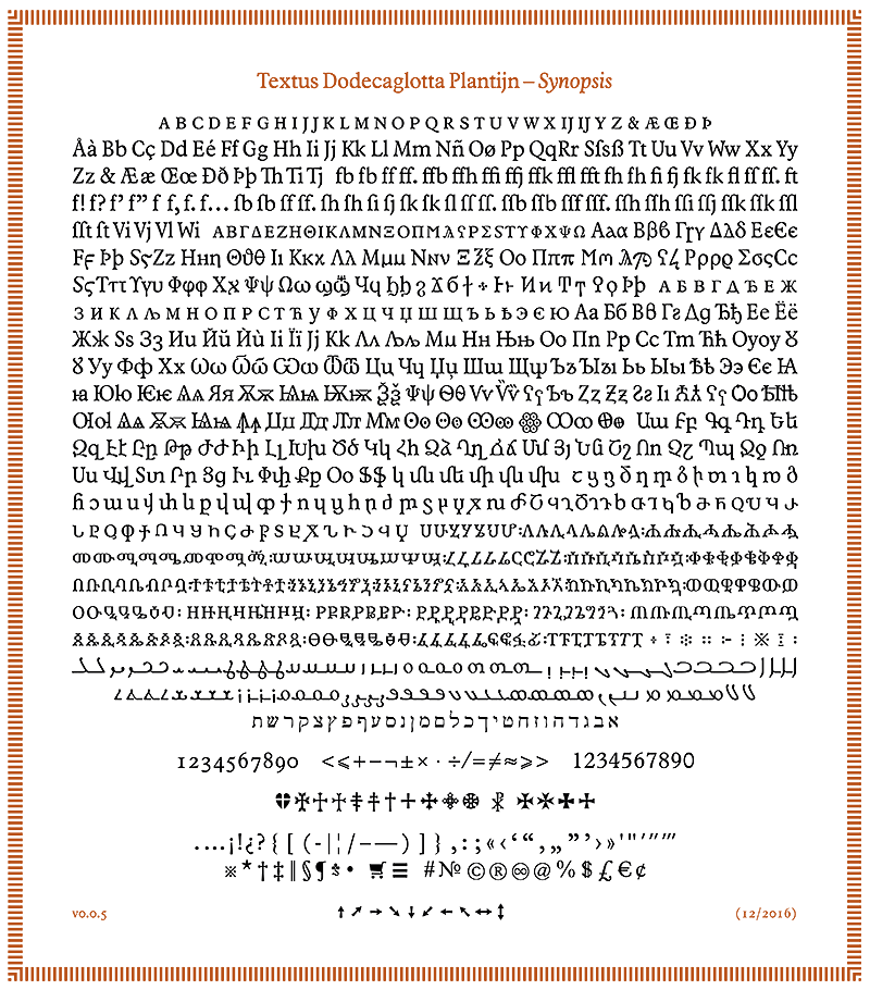 Textus Plantijn type specimen v0.0.5